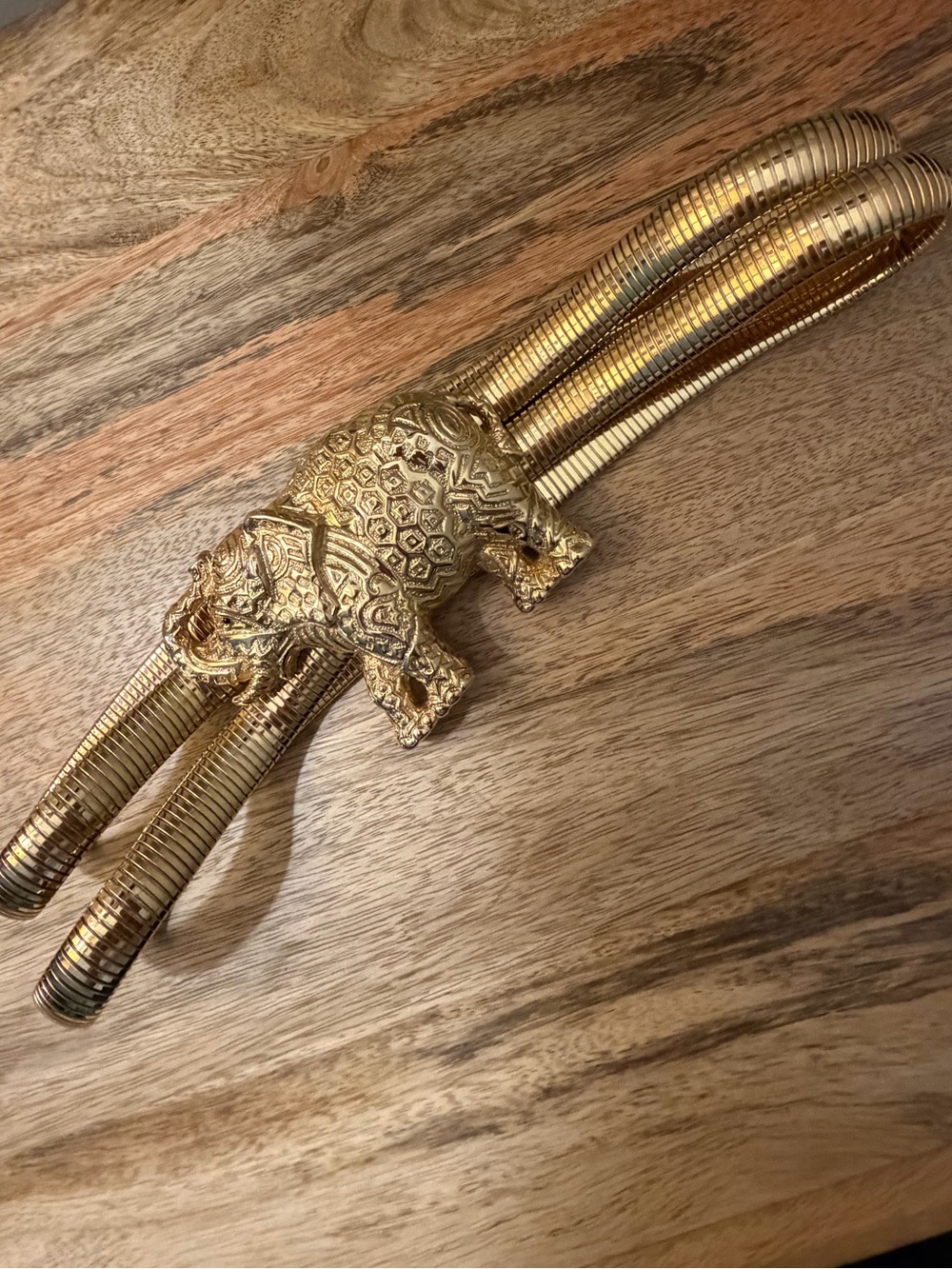 Judith Leiber VTG Gold Elephant Statement Belt